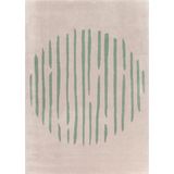Island Leaf Vloerkleed - 170x240 - Rechthoek - Laagpolig Tapijt - Modern - Groen, Roze
