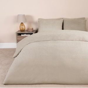 Beige Teddy Fleece Dekbedovertrek Set King Size – Warm en Comfortabel Winter Beddengoed
