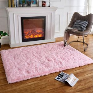 Luxe Shaggy zacht tapijt woonkamer oppervlak tapijt vierkant imitatiebont indoor pluizige gebroken tapijten moderne wooncultuur voor, eetkamer, slaapkamer / roze, 60 x 120 cm