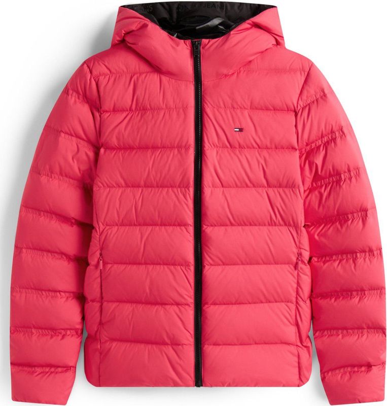 Tommy Jeans Jas Tjw Slim Hood Print Dw0dw21617 X15 Vintage Cerise Dames Maat - XXS