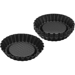 Zenker mini taart-/ bakvorm - Zwart - Staal - Ø 10 cm - Rond - Set van 4