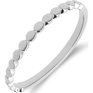Lucardi Dames 14 karaat witgouden ring bolletjes - Ring - 14 Karaat Goud - Zilver - 16 / 50 mm
