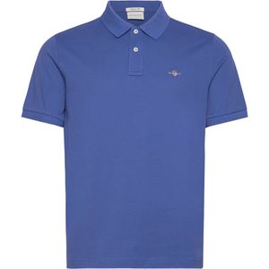 Gant - Heren Polo SS Regular Shield Pique Polo - Blauw - Maat 4XL