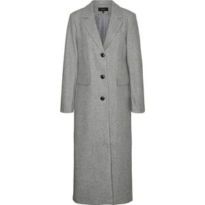 Vero Moda Jas Vmvincemilan Long Coat Ga Boo 10290651 Light Grey Melange Dames Maat - L