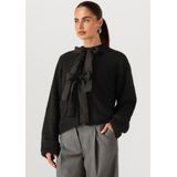 Object - Objsaggia Lo Knit Bow - Cardigan - Zwart - Dames