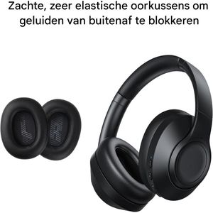Oorkussens - Geluiddempende Earpads - Comfortabele Proteïne Lederen Vervangende Oorkussens - Zwart - Medium Formaat - 2 stuks