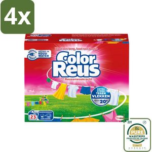 Color Reus - Waspoeder - Gekleurde Was - 23 Wasbeurten - Voordeelverpakking - 4 stuks - Kleurbescherming - Vlekkenverwijdering