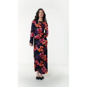 Colourful Rebel Maude Multi Flower Peached Maxi Dress - S