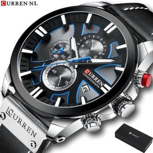 Horloges voor Mannen Heren Horloge Curren Herenhorloge Watch - Jongens Horloges - Incl. Horlogebox Geschenkdoos - Zwart Zilver