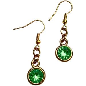2 Love it Bling LG - Oorbellen - Lengte 4 cm - Stainless steel - Licht groen - Goudkleurig
