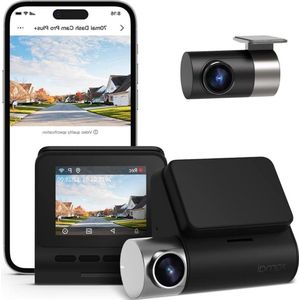 Thuys – Dual Dashcam – Voor Auto 2.7K 1944P Ultra – FHD – Voor en Achter Camera Met 2 – inch Lcd – Display – Auto Camera – WIFI – G-Sensor – App bediening