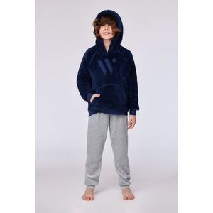 Woody - Pyjama/huispak - Blauw - 100% Polyester Teddy