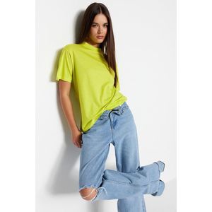 Trendyol TWOAW20TS0096 Volwassenen Vrouwen T-shirt Single pack - Licht kaki - M