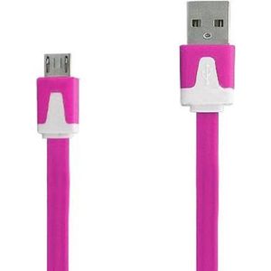 Micro USB Kabel Datacable 2 meter Universeel Fuchsia