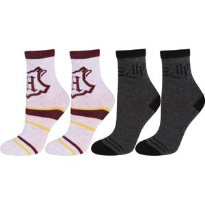 4x Grijze en zwarte hoge jongenssokken - Harry Potter / 27-30