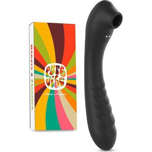 PureVibe® Vibrating Air-Pulse Massager 3-in-1 Clitoris & G-spot Vibrator - 10 vibratie standjes - 10 Luchtdruk standjes - Verwarmd - Vibrators voor Vrouwen - Sex Toys - Erotiek - Seksspeeltjes - G spot stimulator - Clitoris stimulator - Zwart