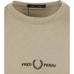 Fred Perry - T-Shirt M4580 Kaki - Heren - Maat S - Slim-fit