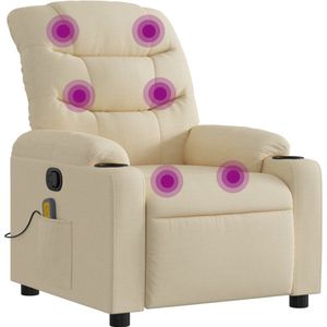 vidaXL - Massagestoel - Crèmekleurig - Handmatige Relaxfunctie - Vibratiefunctie