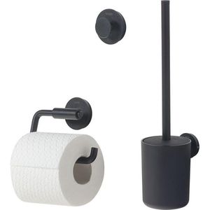 Tiger Urban Toiletaccessoireset - Toiletborstel met houder - Toiletrolhouder zonder klep - Handdoekhaak – Zwart