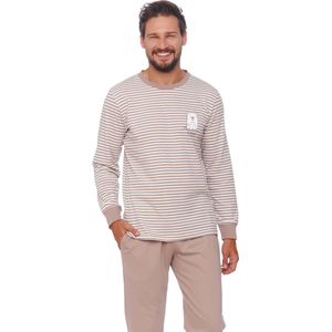 Doctor Nap Heren Pyjama Lange Mouw Lange Broek Winter Kerst Matching Gezin Familie Bear Yourself Beige PMB.4530 XXL