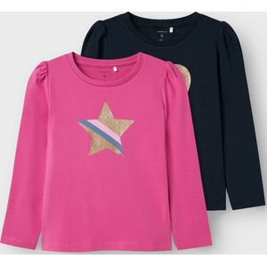 NAME IT NMFNASTAR LS TOP 2P Meisjes T-shirt - Maat 92