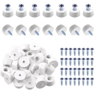 Meubelpads witte ronde rubberen voetpads - set van 30 - voor snijplank meubels apparaten - 059 x 047 x 031 inch met schroeven .