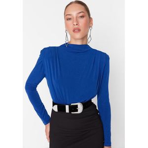 Trendyol Zwarte Gedrapeerde Body Met Drukknopen Tpraw23Bd00048