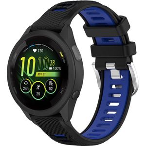 Strap-it Sport siliconen smartwatch bandje 20mm - geschikt voor Garmin Venu / Venu SQ / SQ 2 / Venu 2 Plus / Vivoactive 3 / Vivoactive 5 / Vivomove (HR - Style - Luxe - Sport) / Forerunner 245 / 645 / 55 / 165 - zwart/blauw
