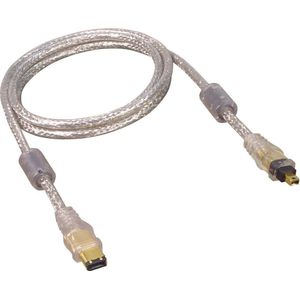 Premium FireWire 400 Kabel met 4-pins - 6-pins Connectoren / Transparant - 5 Meter