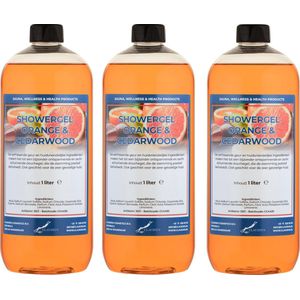 Douchegel Sweet Orange & Cedarwood 1 liter - set van 3 stuks - showergel