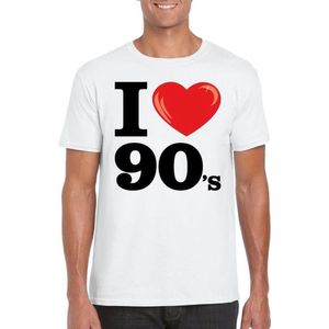 I love 90's t-shirt wit heren - nineties kleding L