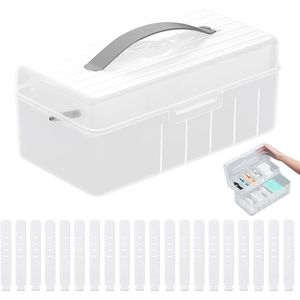 Kabelorganisatorbox met Dekkend Deksel en 20 Kabelbinders - Dubbellaags, Stofdicht en Multifunctioneel