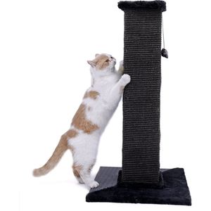 HandyHaven® - Krabpaal - Zwart - Kattenkrabpaal - Krabplank - Kattenspeelgoed - Katten - Poezen - Kitten - Klassiek - Sisal - Hoogte 82CM