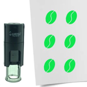 CombiCraft Stempel Koffieboon 10mm rond - groene inkt