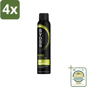 SYOSS - Pure Fresh Droogshampoo - Shampoo - Langdurige Styling - 200ml - Voordeelverpakking - 4 stuks - Haarverzorging - Sjoss