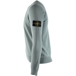 Stone Island - Gebreide Trui - Blauw - Wol - Ronde Halslijn