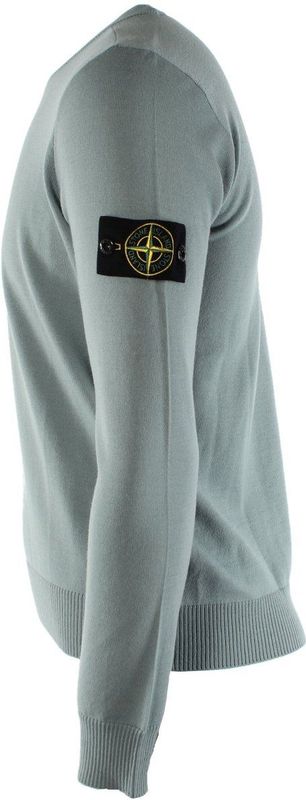 Stone Island - Gebreide Trui - Blauw - Wol - Ronde Halslijn