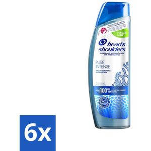 Head & Shoulders - Anti-Roos Shampoo - Pure Intense - Hoofdhuid Detox - 250 ml - Voordeelverpakking - 6 stuks