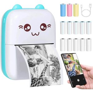 Azomor® Draagbare mini-fotoprinter met Bluetooth en thermisch papier voor onderweg