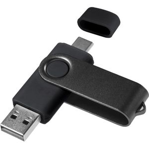 WiseGoods Premium USB-C Flashdrive 64GB - USB C Flash Drive - Memory Stick - Voor Smartphone & Laptop - Opslag - Geheugen - Zwart