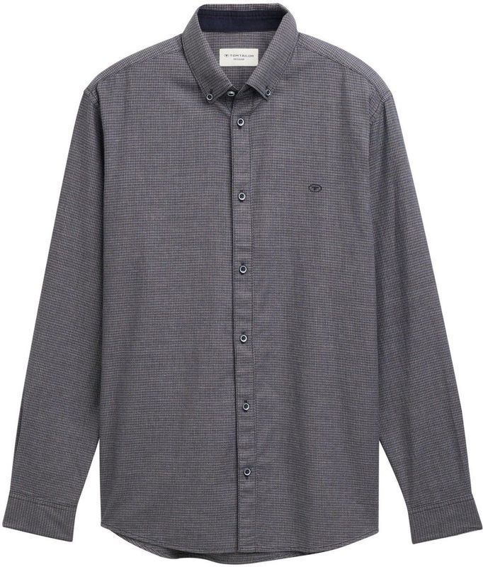 Tom Tailor - 1047326 - Herenhemd - Navy Multicolor Structure