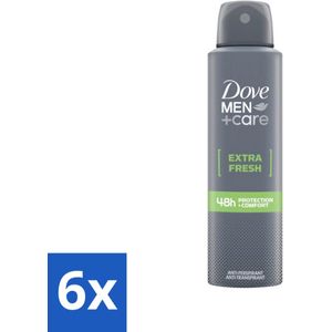 6 x Dove Men+Care - Extra Fresh - Deospray - Anti-Transpirant - 150 ml - Deodorant - Antitranspirant - Dove Men+Care - Extra Fresh - Alcoholvrij