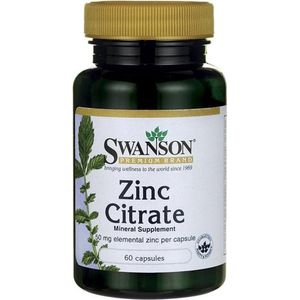 ZIinc Citrate 50mg - 60 Capsules - Swanson