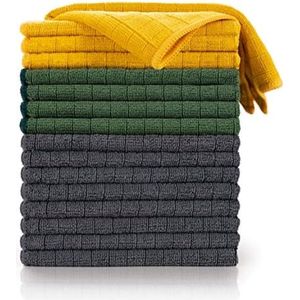 Set van 8 microvezel theedoeken - zachte microvezeldoek zonder pluisjes autoverzorgingspoetsdoekje, theedoeken, 30x40cm