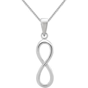 Zilveren ketting vrouw | Zilveren ketting met hanger, oneindigheidsteken