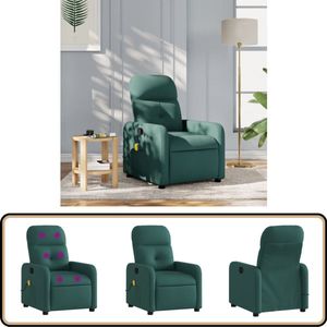 vidaXL Massagestoel - Verstelbaar - Donkergroen Massagestoel - Verstelbare Stoel - Comfortstoel - Relaxfauteuil - Ergonomische Stoel