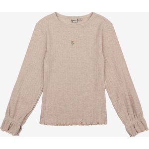 Daily Seven T-Shirt LS rib - Beige melange - Maat 140