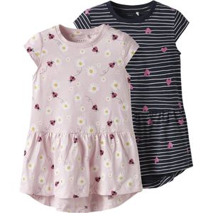 Name It - NmfVigga - Jurk - Festival Bloei/Dark Sapphire - 2-pack
