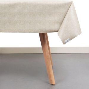 Raved Tafelzeil Linnen look  140 cm x  140 cm - Beige - PVC - Afwasbaar