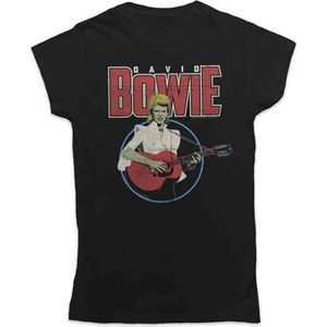 David Bowie - Acoustic Bootleg Dames T-shirt - S - Zwart